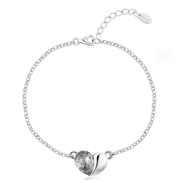 Pulsera con Corazón Swarovski Color Negro