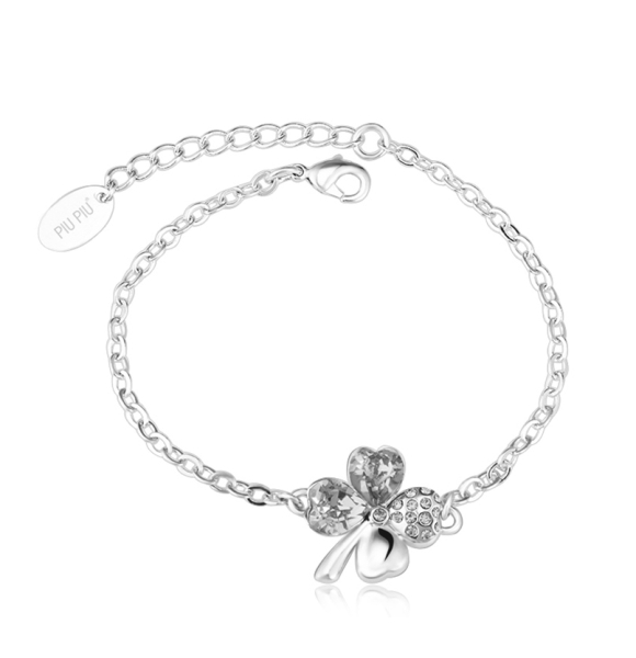 Pulsera de Swarovski con Trébol color Blanco