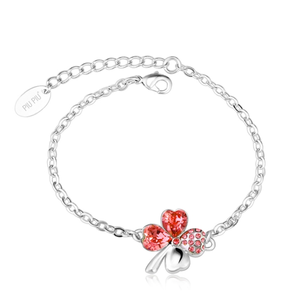 Pulsera de Swarovski con Trébol color Rojo