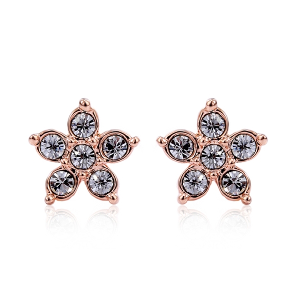 Rose Gold Plated Swarovski Star Earrings