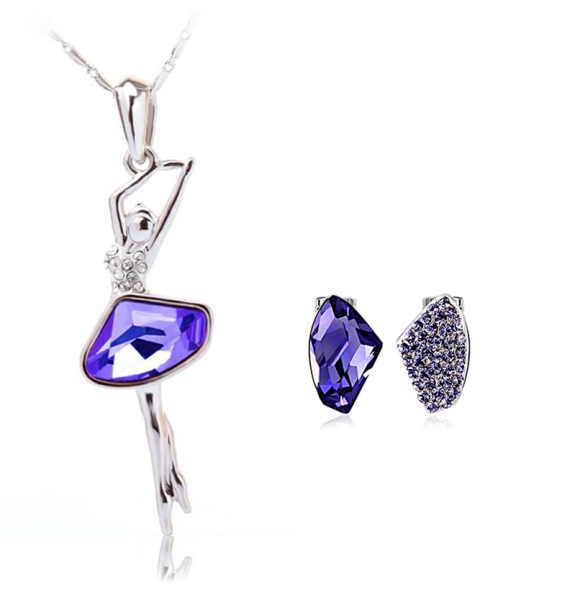 Bonito Juego de Collar y Aretes de Bailarina