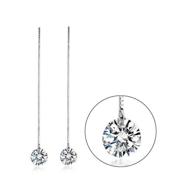 Aretes De Swarovski Con Plata 925 Color Blanco