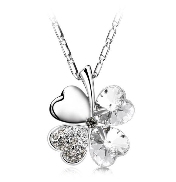 Collar de Trébol Swarovski Blanco