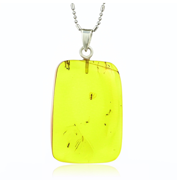 Dije de Ambar Natural Con Chaquiste 37 mm x 20 mm