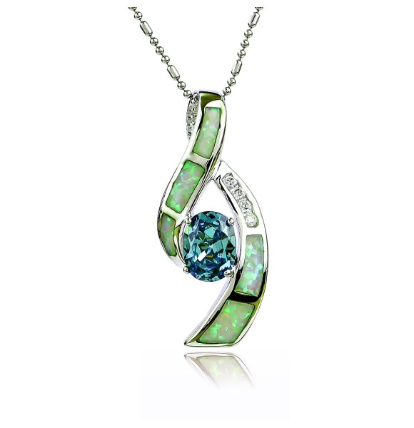 Dije con Alejandrita y Ópalo Australiano en Plata Fina .925