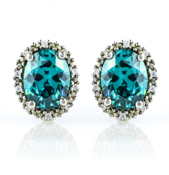 Aretes de Plata Fina .925 con Alejandrita