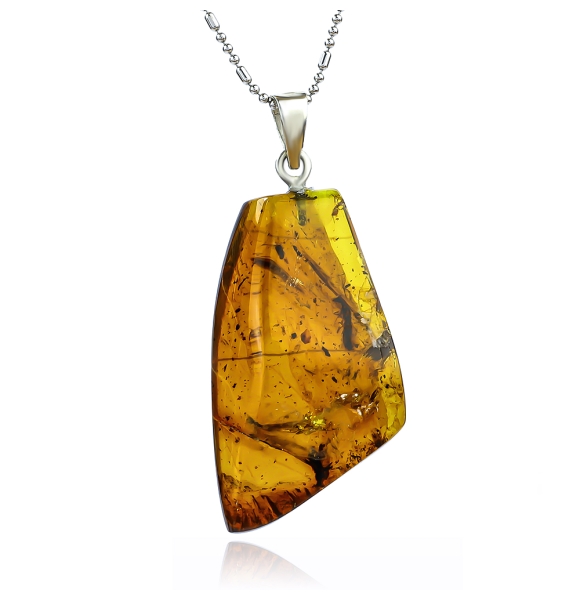 Dije de Ambar Natural 40 mm x 19 mm