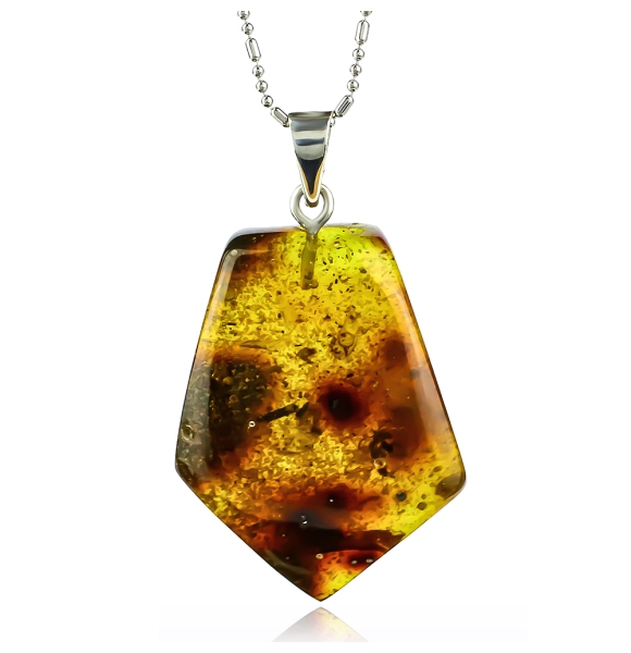 Amber Silver Pendant Genuine Amber