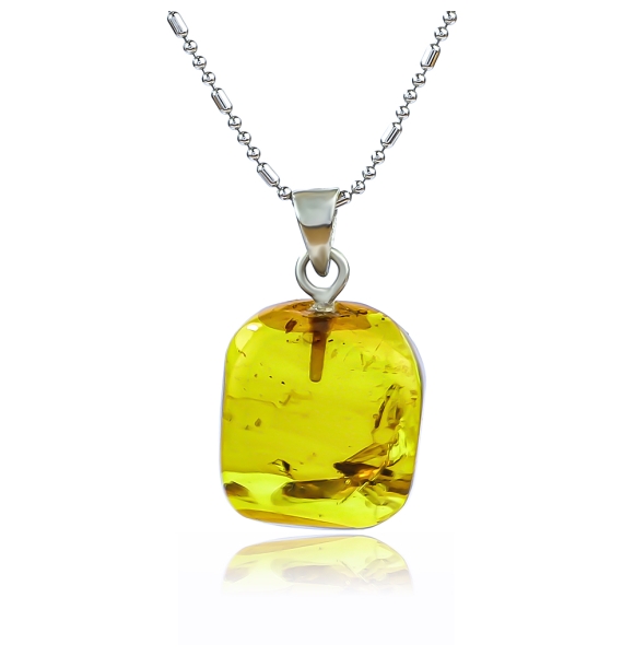 Dije de Ambar Genuina Con Mosquita 24 mm x 15 mm