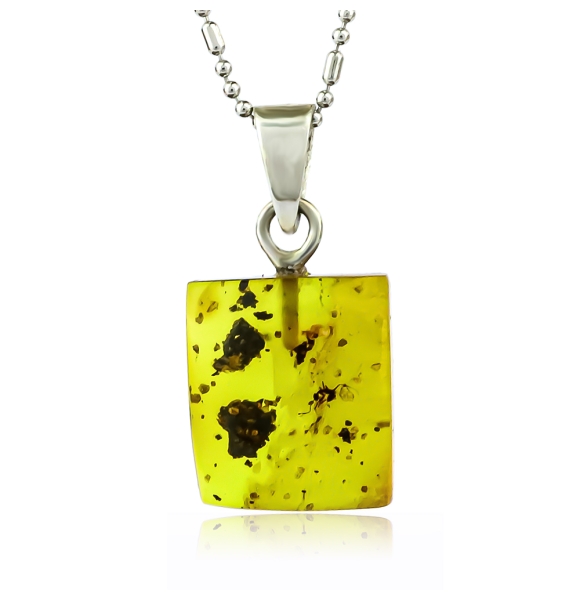 Dije Unico de Ambar Natural Con Insecto 20mm x 11mm