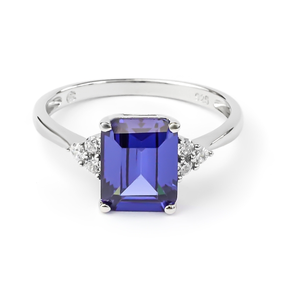 Anillo Elegante de Tanzanita en Plata .925