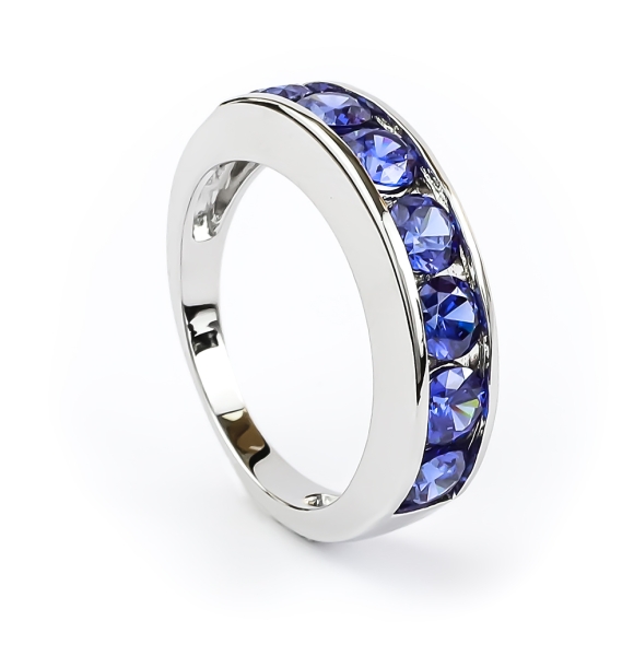 Churumbela Anillo de Plata de Ley con Tanzanita