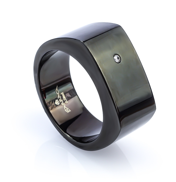 Anillo Barraca de Acero Negro Inoxidable