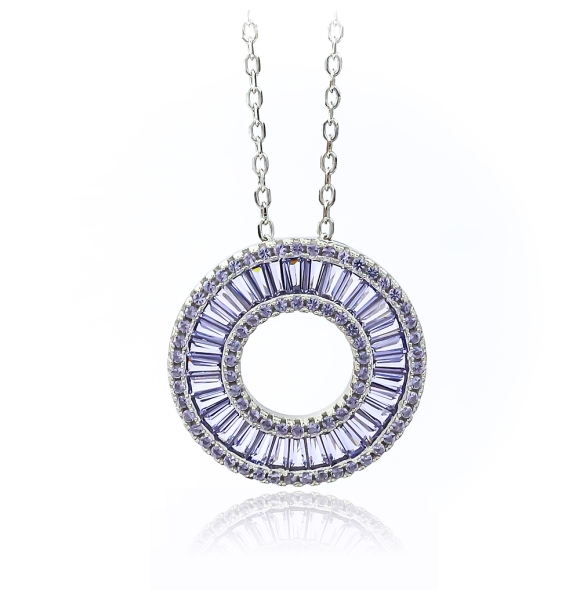 Collar Circulo de Tanzanita con Cadena de Plata