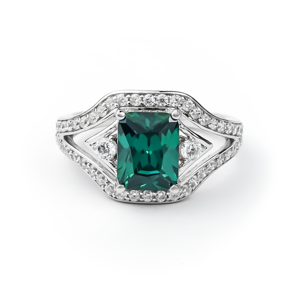 Anillo de Plata con Alejandrita ( Azul/ Verde )