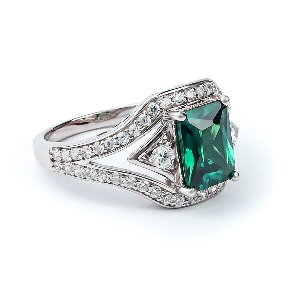 Anillo de Plata con Alejandrita ( Azul/ Verde )