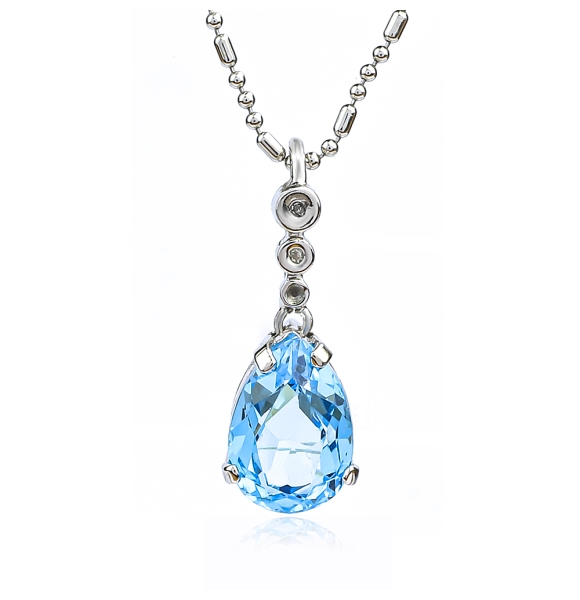 Hermoso Dije de Plata .925 con Topacio Azul