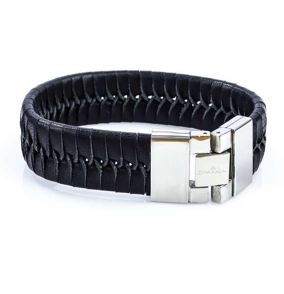 Brazalete de Acero Inoxidable Con Piel