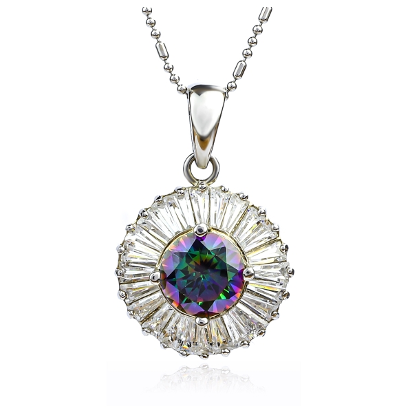 Dije de Plata de Ley .925 con Topacio Místico