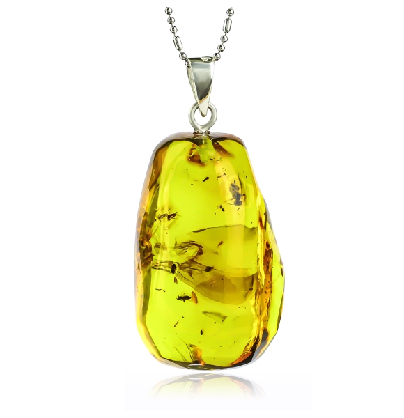 Dije de Ambar Natural Con Hormigas y Mosquitos 40 mm x 22 mm