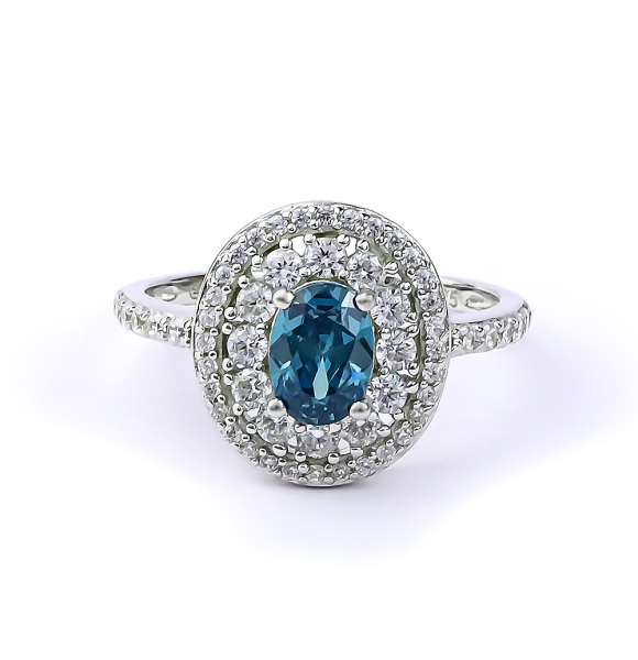 Anillo de Alejandrita Que Cambia de Color En Plata de Ley