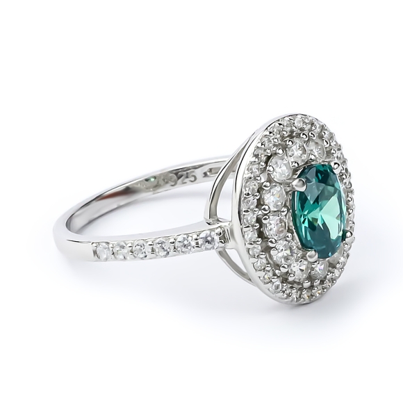 Anillo de Alejandrita Que Cambia de Color En Plata de Ley