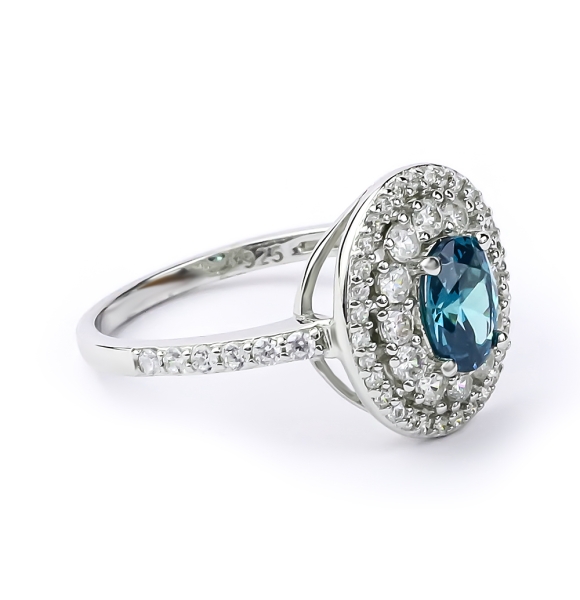 Anillo de Alejandrita Que Cambia de Color En Plata de Ley