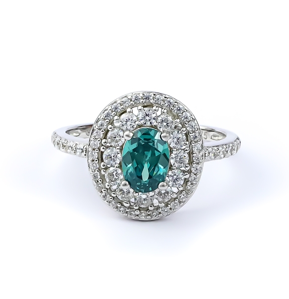 Anillo de Alejandrita Que Cambia de Color En Plata de Ley