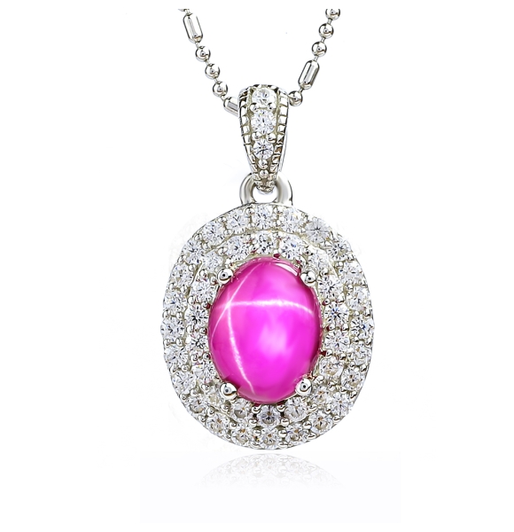 Colagante de Rubí Estrella con Plata de Ley