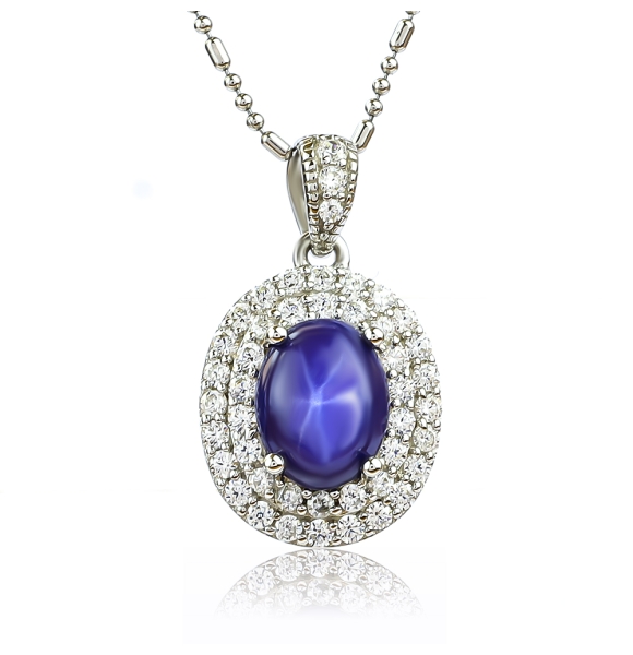 Colagante de Zafiro Estrella con Plata de Ley