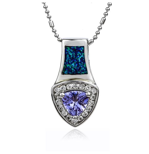 Dije de Plata .925 con Ópalo Australiano y Tanzaita