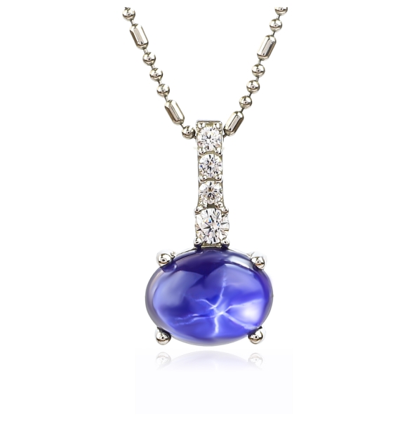 Collar de Zafiro Estrella Plata de Ley