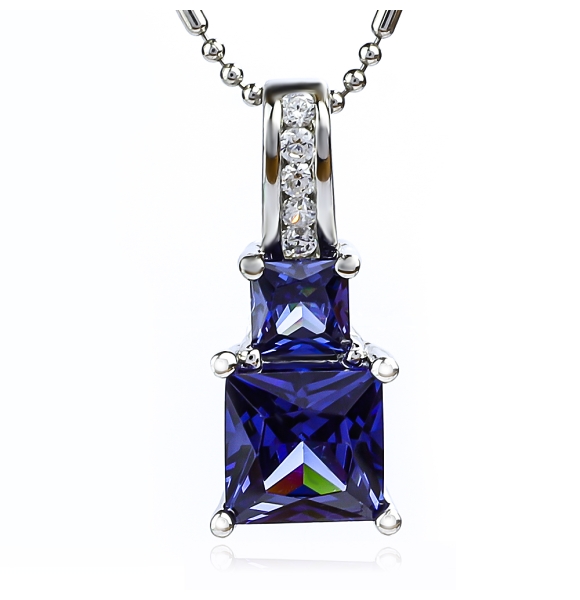 Tanzanita 2 Piedras Dije - Pendiente