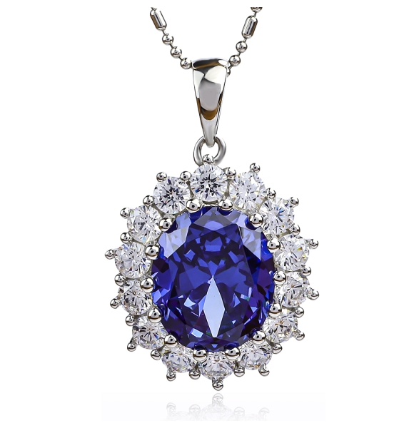 Dije de Tanzanita Con Plata 925 Estilo Diana