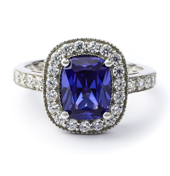 Anillo de Tanzanita en Plata de Ley 925