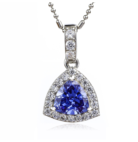 Tanzanita Azul Dije Con Plata