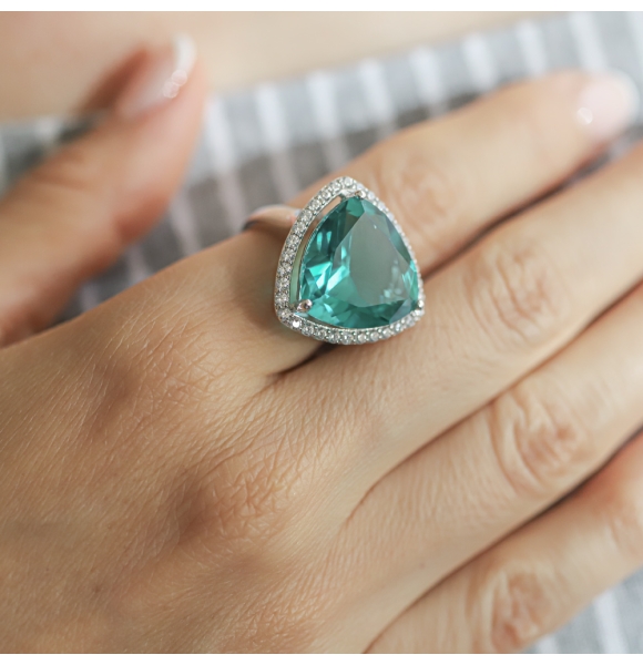 Anillo de Paraiba Corte Trillante