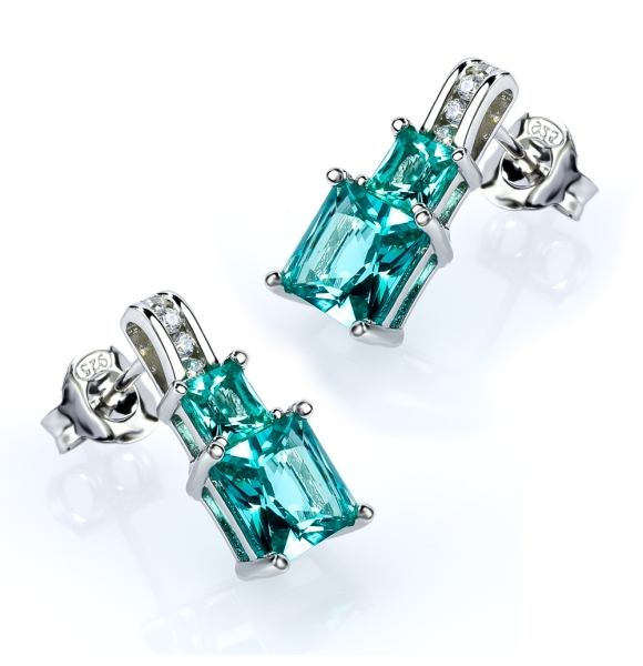 Aretes de Paraiba Plata de Ley 925