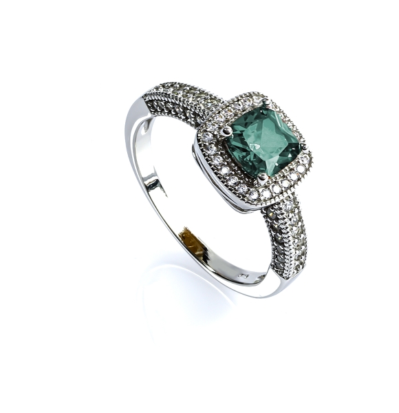 Halo Alejandrita Anillo de Compromiso