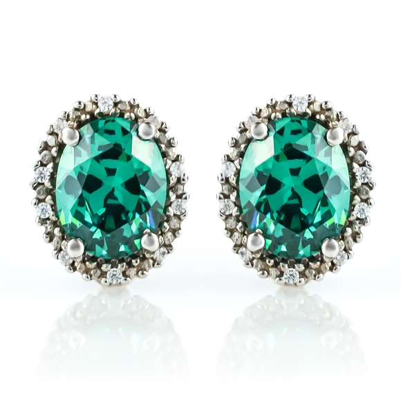 Aretes de Plata Fina .925 con Alejandrita