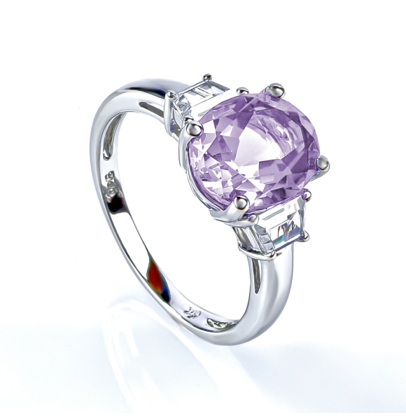 Anillo de Alejandrita en Plata .925 ( Azul/Morado )