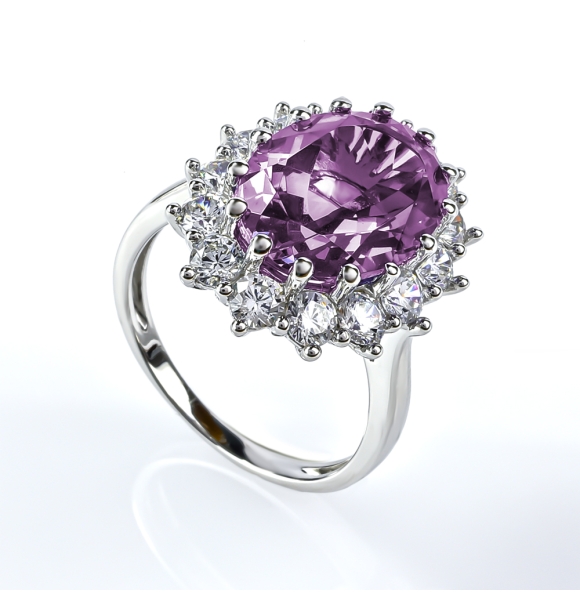 Encantador Anillo de Plata de Ley con Alejandrita