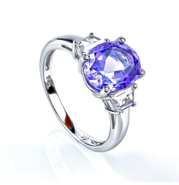 Anillo de Alejandrita en Plata .925 ( Azul/Morado )