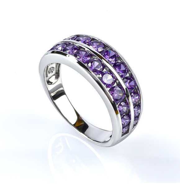 Anillo de Plata de Ley con Amatista Churumbela