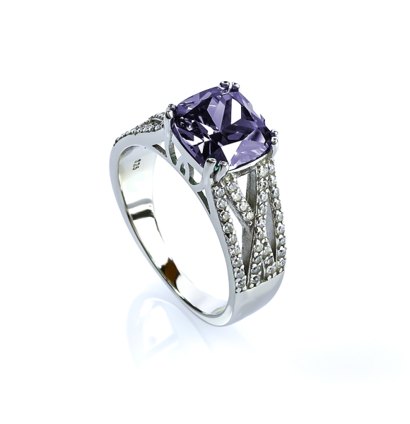 Anillo de Plata Con Amatista