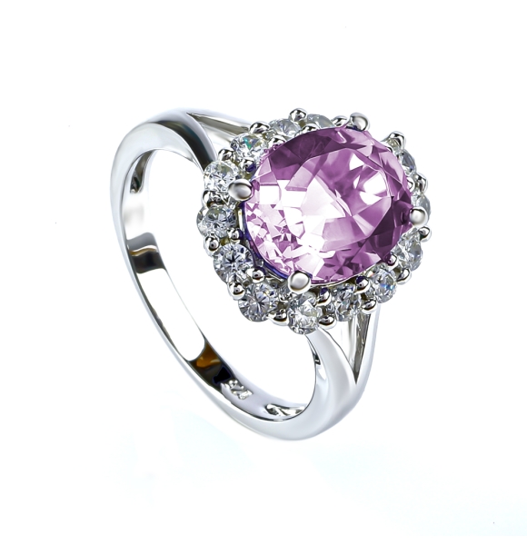 Anillo de Alejandrita en Plata de Ley .925 ( Azul/Morado )