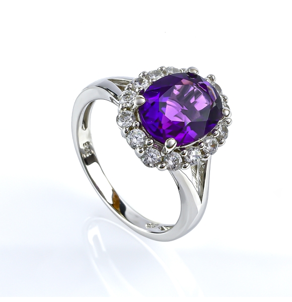 Anillo de Amatista en Plata de Ley .925