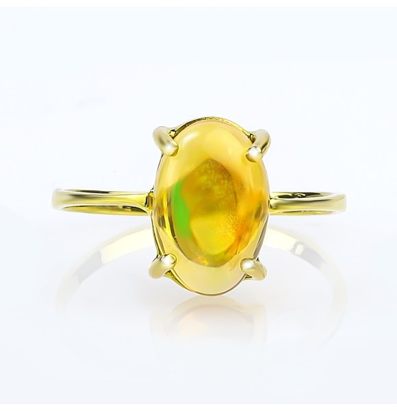 Anillo de Opalo Mexicano 14K Oro Amarillo