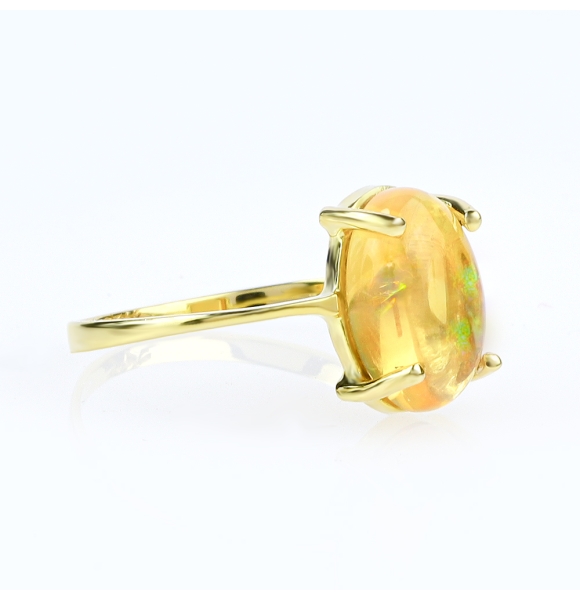 Anillo de Opalo Mexicano 14K Oro Amarillo