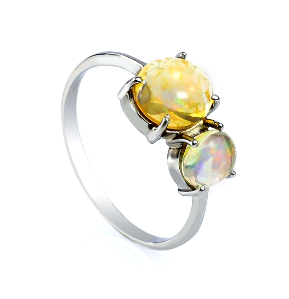 Anillo de Oro Con Opalo Mexicano Genuino